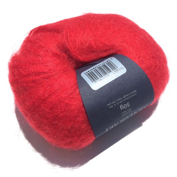 Jaeger Yarn Mohair Art 50% Mohair 50% Nylon Color 607 Red - Picture 2 of 3